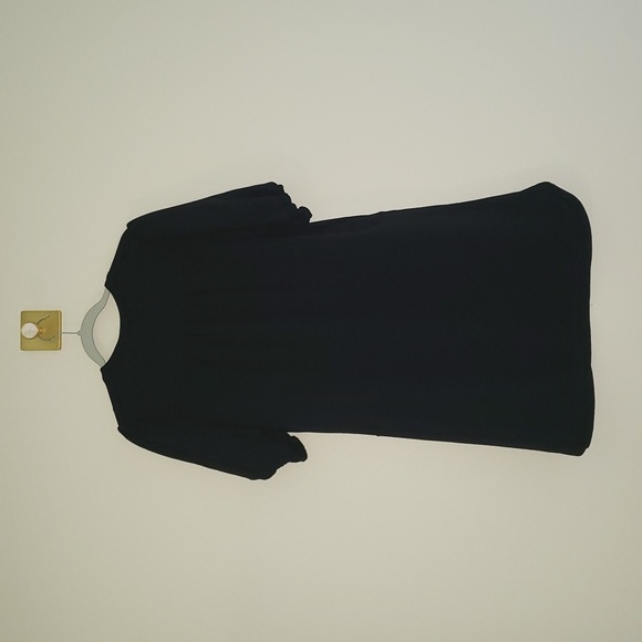 Clover and Sloane Shift Dress Medium Black Minimalist Office Career Classic - Picture 6 of 14